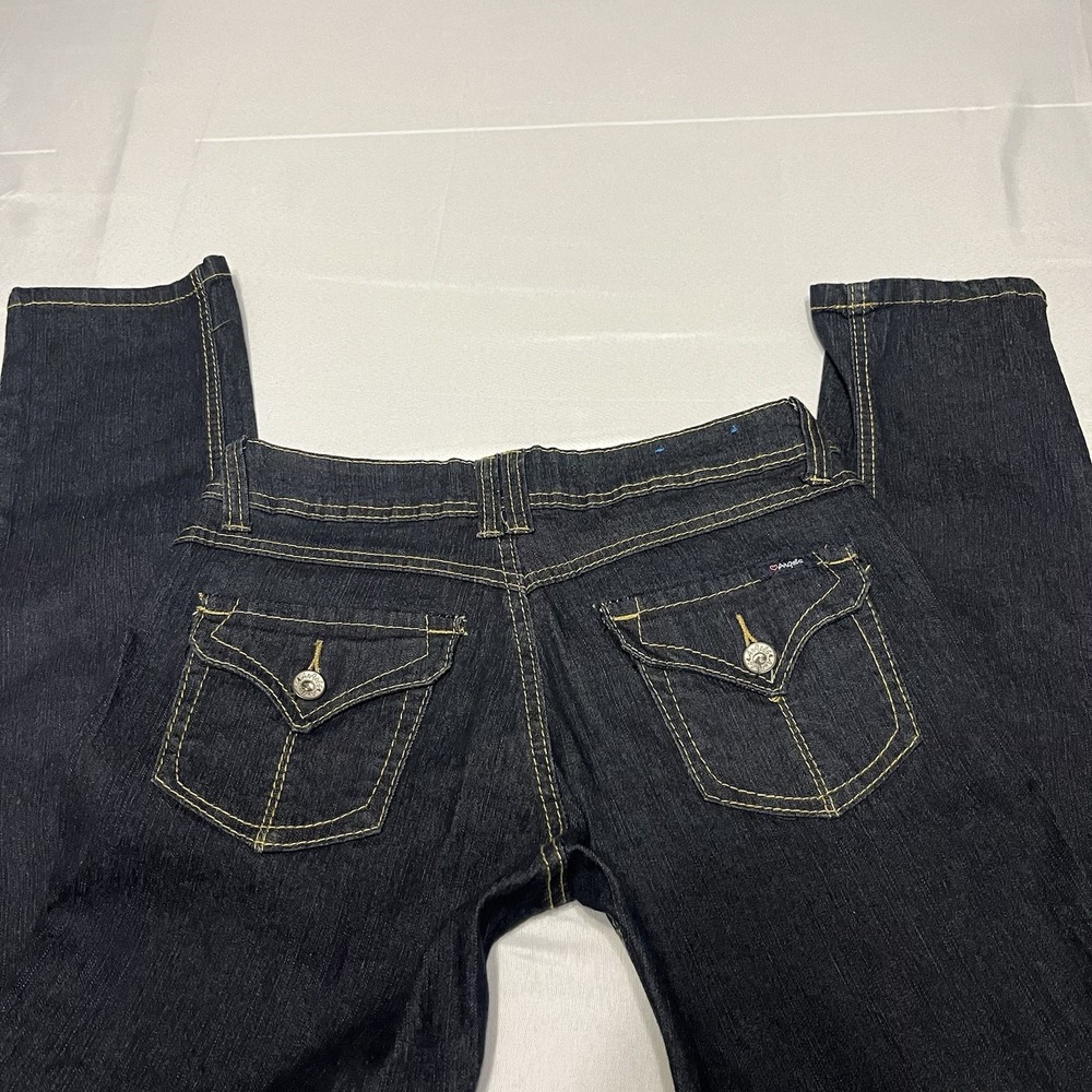 Vintage Angels Low Rise Skinny Jeans Women 5 Dark Wash Flap Pockets Stretch Y2K